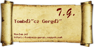 Tombácz Gergő névjegykártya